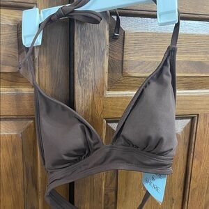 Shade & Shore Chocolate Brown Bikini Top Sz. S